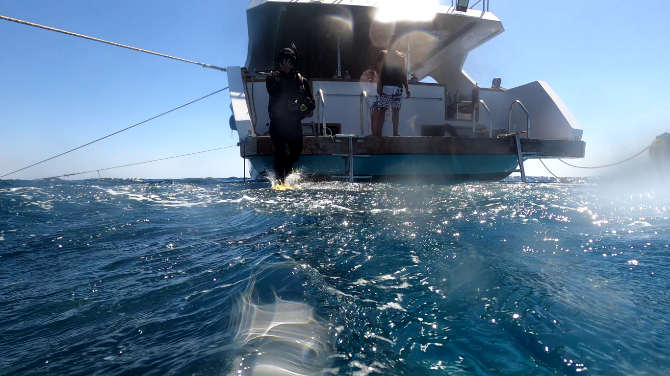 Einstieg vom Boot aus